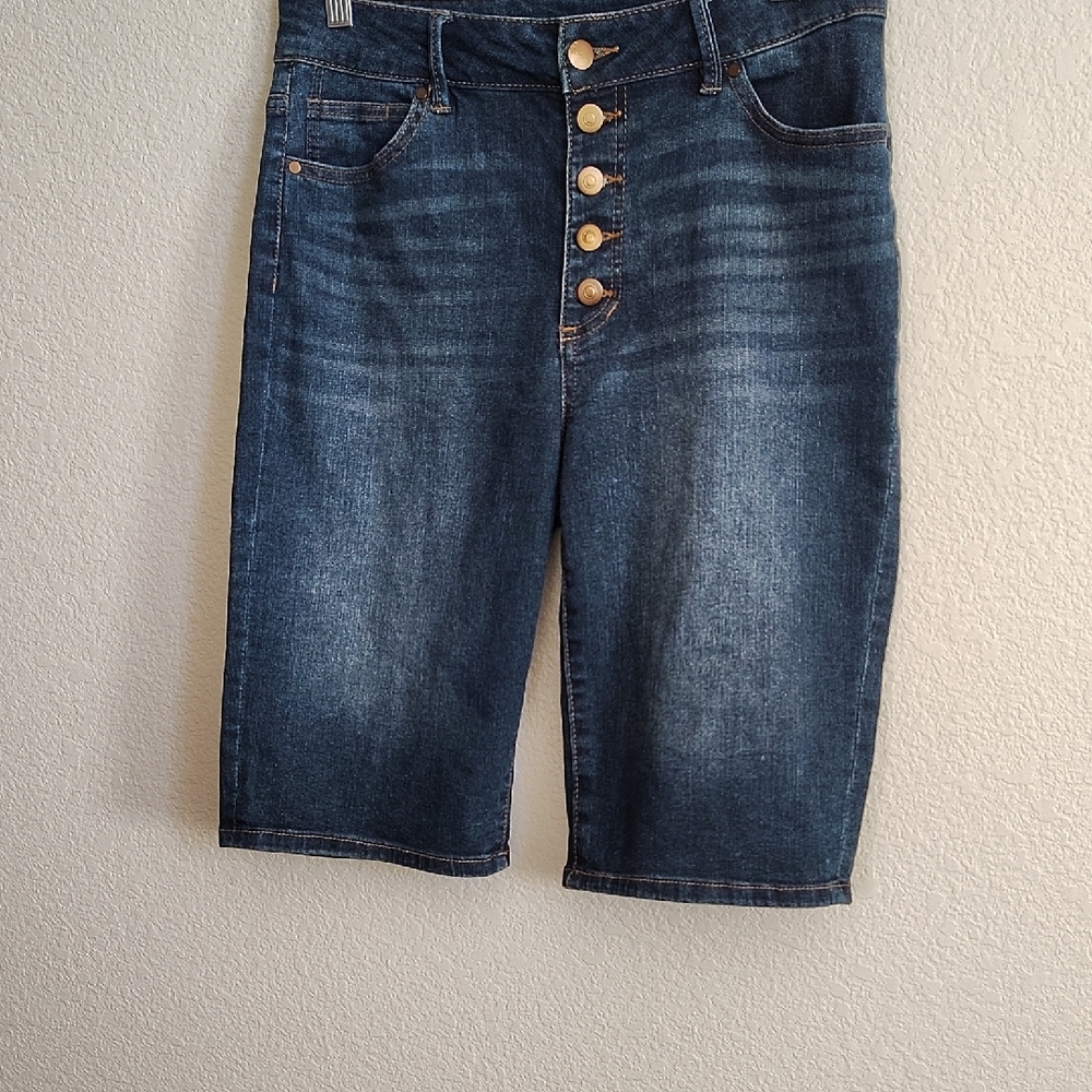d. jeans Dark Blue Denim Jorts Bermuda Modest Shorts B8